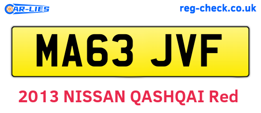 MA63JVF are the vehicle registration plates.