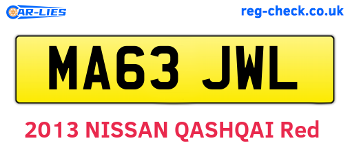 MA63JWL are the vehicle registration plates.