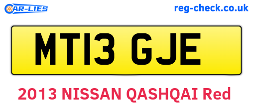 MT13GJE are the vehicle registration plates.
