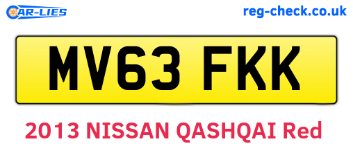 MV63FKK are the vehicle registration plates.