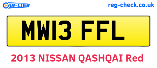 MW13FFL are the vehicle registration plates.