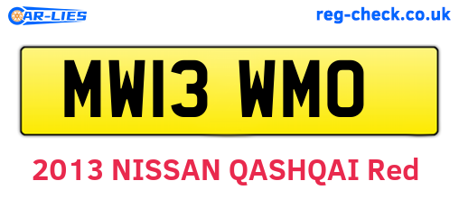 MW13WMO are the vehicle registration plates.
