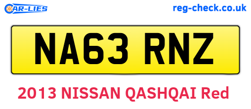 NA63RNZ are the vehicle registration plates.