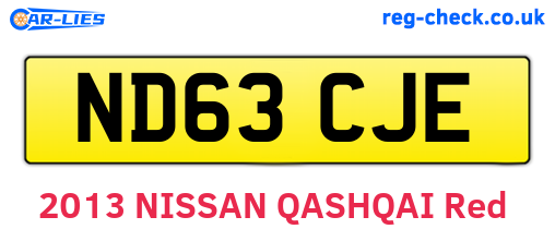 ND63CJE are the vehicle registration plates.