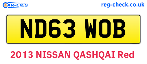 ND63WOB are the vehicle registration plates.