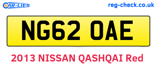 NG62OAE are the vehicle registration plates.