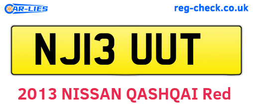 NJ13UUT are the vehicle registration plates.