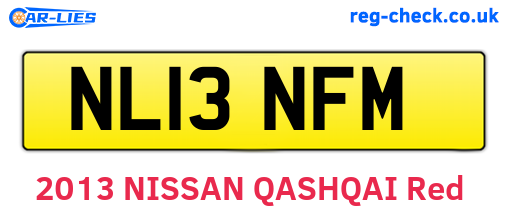 NL13NFM are the vehicle registration plates.