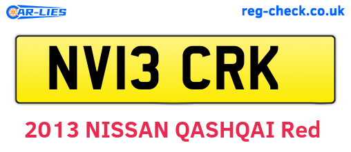 NV13CRK are the vehicle registration plates.