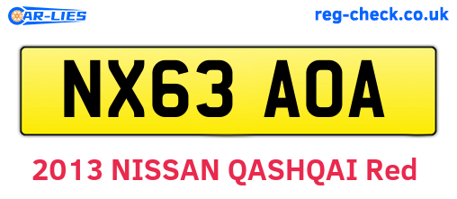 NX63AOA are the vehicle registration plates.