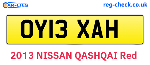 OY13XAH are the vehicle registration plates.