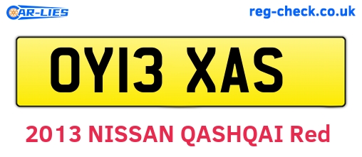 OY13XAS are the vehicle registration plates.