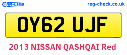 OY62UJF are the vehicle registration plates.