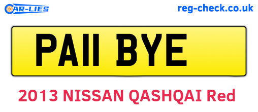 PA11BYE are the vehicle registration plates.