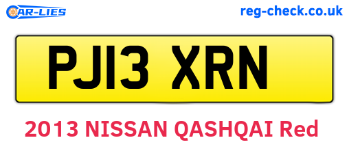 PJ13XRN are the vehicle registration plates.