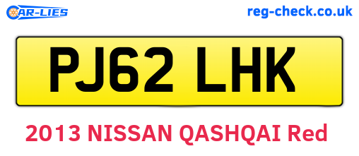 PJ62LHK are the vehicle registration plates.
