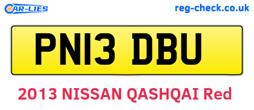 PN13DBU are the vehicle registration plates.
