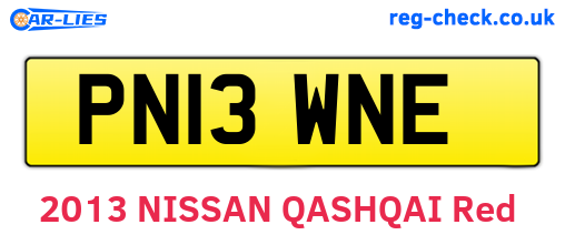 PN13WNE are the vehicle registration plates.