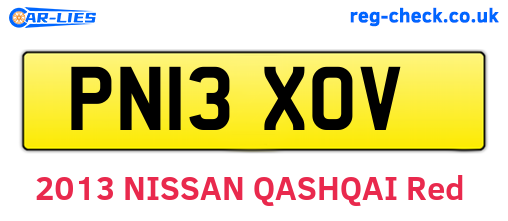 PN13XOV are the vehicle registration plates.