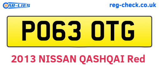PO63OTG are the vehicle registration plates.