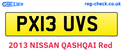 PX13UVS are the vehicle registration plates.