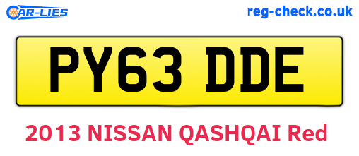 PY63DDE are the vehicle registration plates.