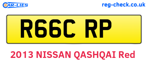 R66CRP are the vehicle registration plates.