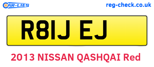R81JEJ are the vehicle registration plates.