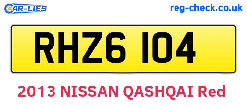 RHZ6104 are the vehicle registration plates.