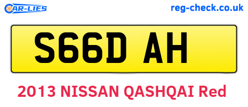 S66DAH are the vehicle registration plates.