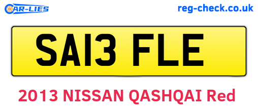 SA13FLE are the vehicle registration plates.