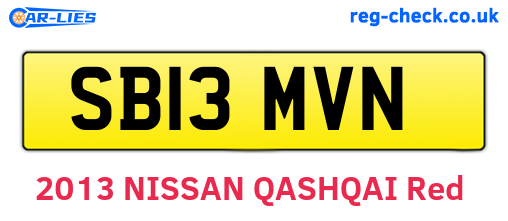 SB13MVN are the vehicle registration plates.