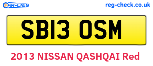 SB13OSM are the vehicle registration plates.