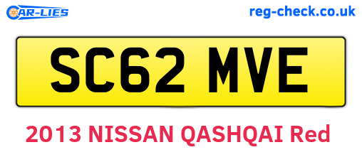 SC62MVE are the vehicle registration plates.
