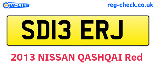 SD13ERJ are the vehicle registration plates.