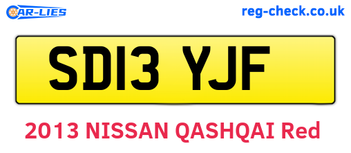 SD13YJF are the vehicle registration plates.