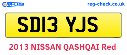 SD13YJS are the vehicle registration plates.