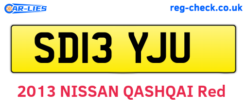 SD13YJU are the vehicle registration plates.