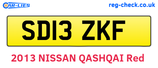 SD13ZKF are the vehicle registration plates.