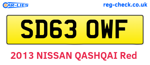 SD63OWF are the vehicle registration plates.