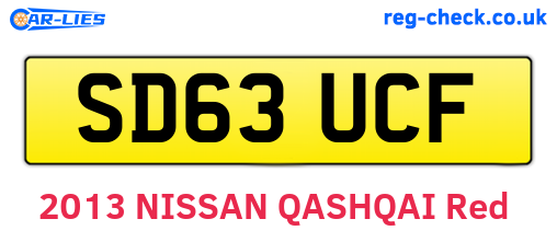 SD63UCF are the vehicle registration plates.