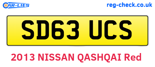 SD63UCS are the vehicle registration plates.