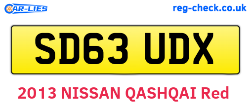 SD63UDX are the vehicle registration plates.