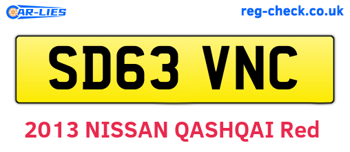SD63VNC are the vehicle registration plates.