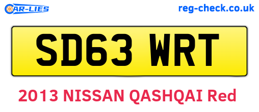 SD63WRT are the vehicle registration plates.