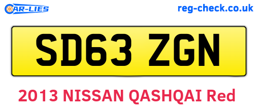 SD63ZGN are the vehicle registration plates.