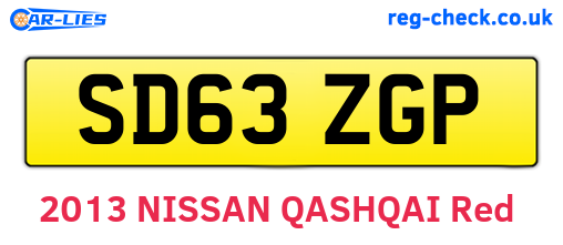 SD63ZGP are the vehicle registration plates.