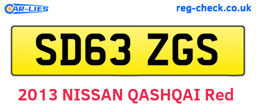 SD63ZGS are the vehicle registration plates.