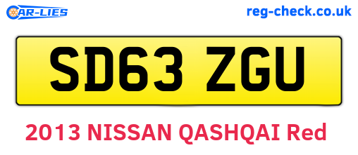 SD63ZGU are the vehicle registration plates.