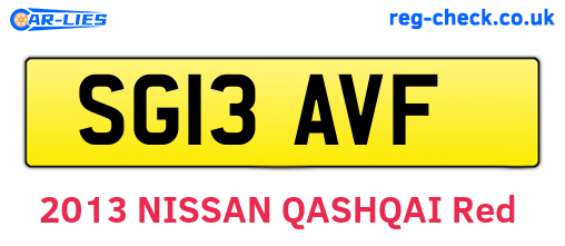 SG13AVF are the vehicle registration plates.